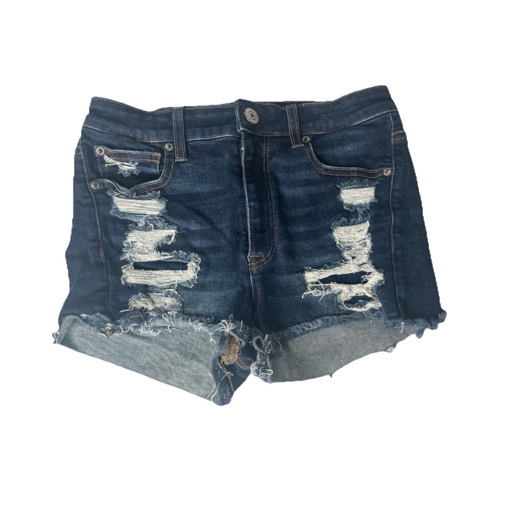 American Eagle Women's Shorts Sz 6 Hi-Rise Shortie Next Level Stretch Distressed